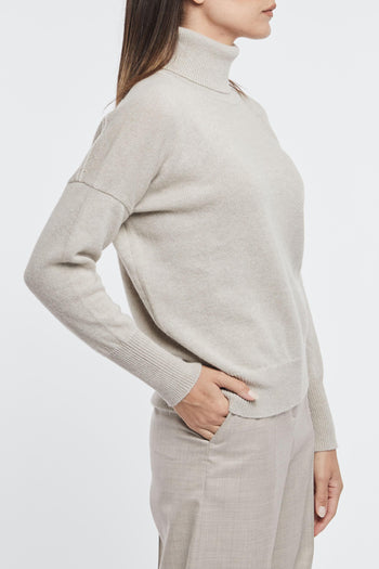 Maglia Dolcevita Over Size Naturale Donna - 3