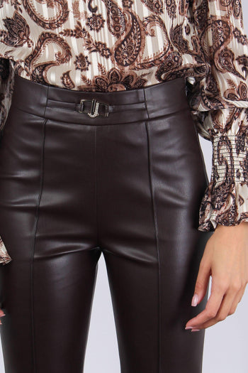 Pantalone Zampa Ecopelle Pine Brown - 7