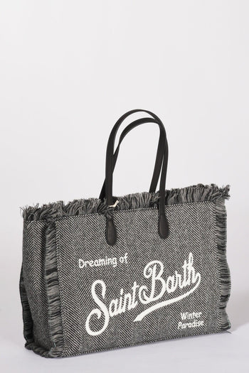 Saint Barth Borsa Vanity W Grigio Scuro/bianco Donna - 3