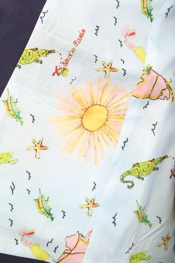 Giacca Monopetto Misto Lino Blu - 7