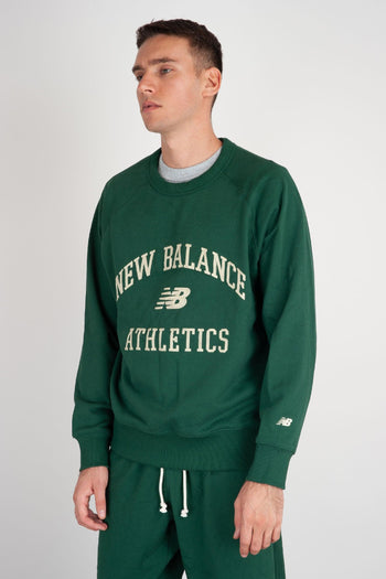 Felpa Athletics Varsity in Cotone Verde - 3