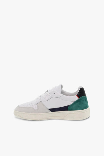 Sneakers COURT 2.0 COLORED in pelle e camoscio bianco e verde - 3