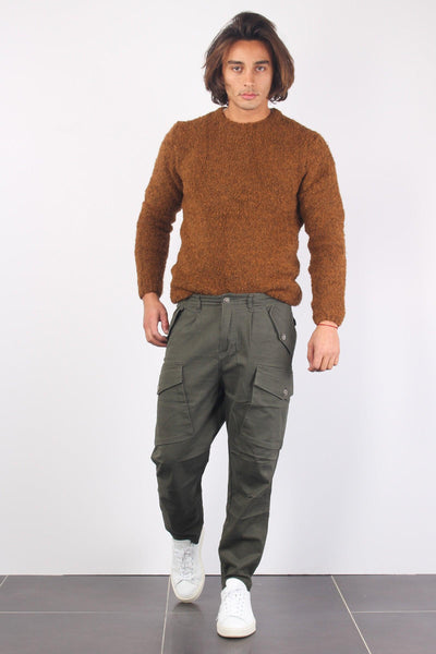 Pantalone Cotone Tasconato Military