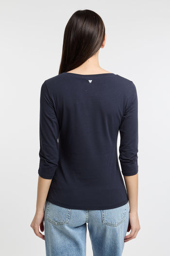 Max Mara T-Shirt 34 Blu in Cotone/Elastane - 4