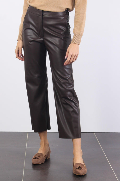 Pantalone Ecopelle Cropped Moro - 2