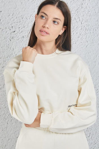 Felpa Cropped Giallo Donna - 4