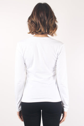 T-shirt Scavo V Scritta Strass Bco Liujo - 2