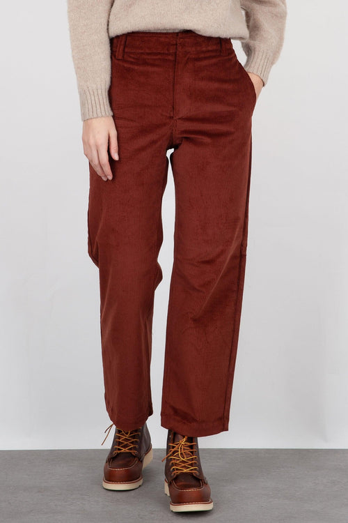 Pantalone Velluto A Coste Ruggine Donna
