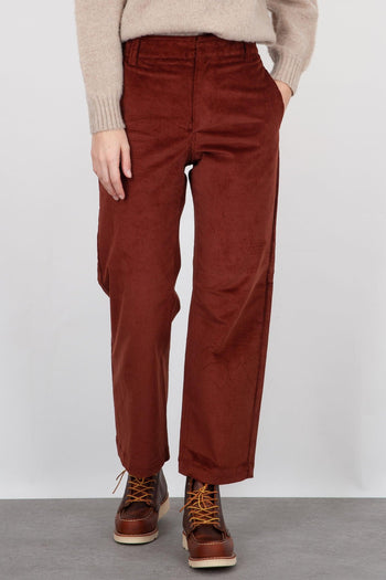 Pantalone Velluto A Coste Ruggine Donna - 6