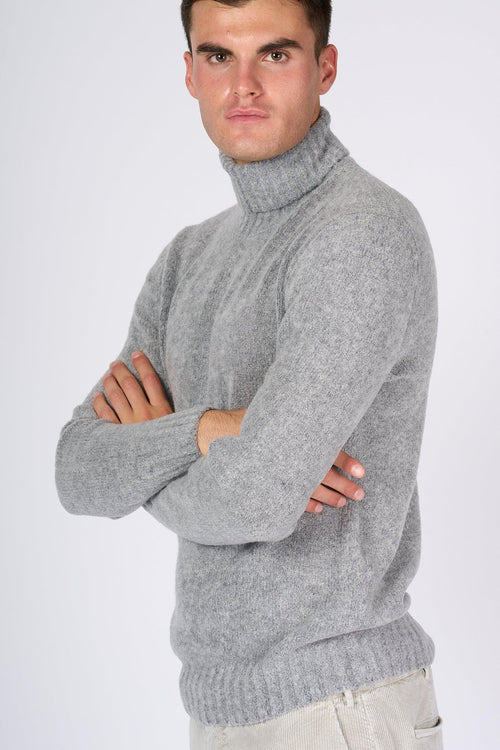 Maglione Dolcevita Grigio Chiaro Uomo - 1