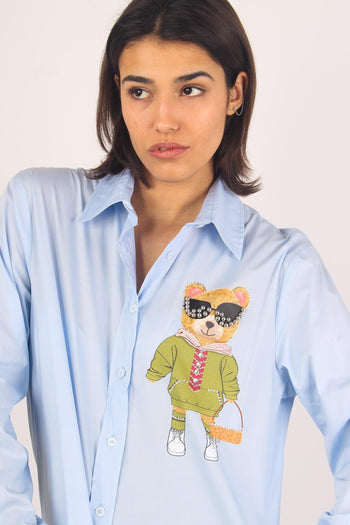 Camicia Orsetto Scritta Azzurro - 6
