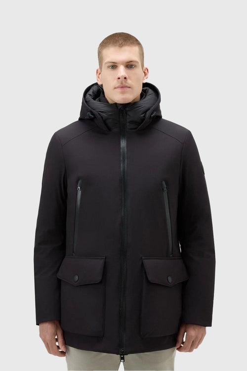 Parka Tech Softshell Nero Piumino - 1