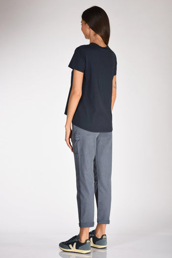 Tshirt Girocollo Blu Navy Donna - 5