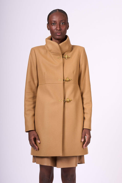 Cappotto Romantic Panno Cappuccino Donna