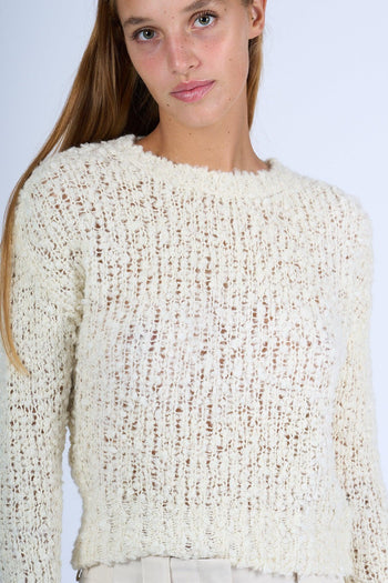 Maglia Boucle' Latte Donna - 6