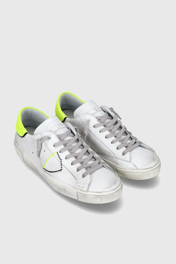 Sneaker Prsx Veau Broderie Blanc Jaune Bianco/giallo Fluo Uomo - 2