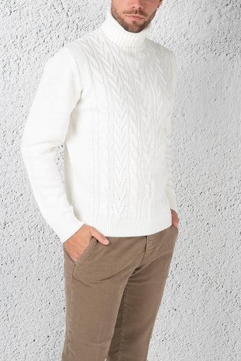 Dolcevita Con Trecce Bianco Uomo - 3