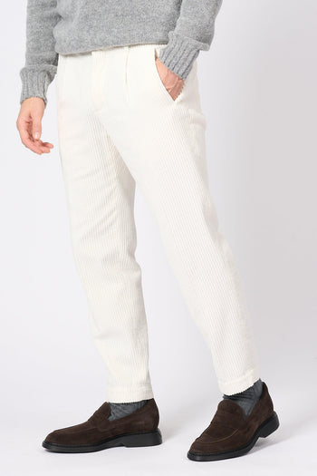Pantalone Tapered Velluto Panna Uomo - 3